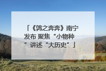 《鹑之奔奔》南宁发布 聚焦“小物种”讲述“大历史”