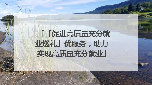 「促进高质量充分就业巡礼」优服务，助力实现高质量充分就业