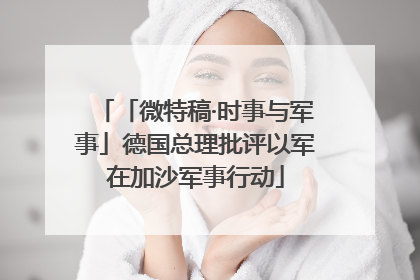「微特稿·时事与军事」德国总理批评以军在加沙军事行动