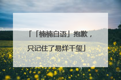 「楠楠自语」抱歉，只记住了易烊千玺