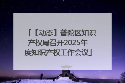 【动态】普陀区知识产权局召开2025年度知识产权工作会议