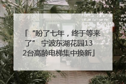 “盼了七年，终于等来了” 宁波东湖花园132台高龄电梯集中换新