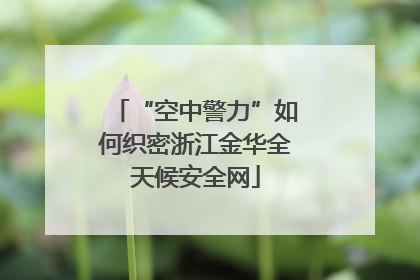 “空中警力”如何织密浙江金华全天候安全网
