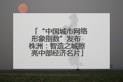 “中国城市网络形象指数”发布 株洲：智造之城擦亮中部经济名片