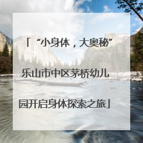 “小身体，大奥秘” 乐山市中区茅桥幼儿园开启身体探索之旅