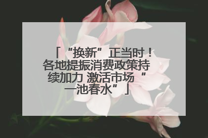 “换新”正当时！各地提振消费政策持续加力 激活市场“一池春水”