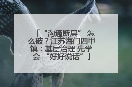 “沟通断层” 怎么破？江苏海门四甲镇：基层治理 先学会 “好好说话”