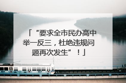 “要求全市民办高中举一反三，杜绝违规问题再次发生”！