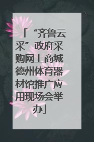 “齐鲁云采”政府采购网上商城德州体育器材馆推广应用现场会举办