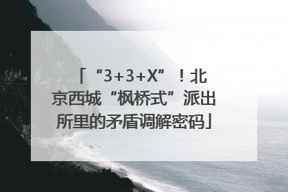 “3+3+X”！北京西城“枫桥式”派出所里的矛盾调解密码