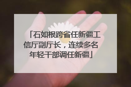 石如根跨省任新疆工信厅副厅长，连续多名年轻干部调任新疆