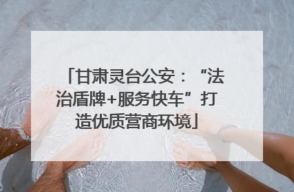 甘肃灵台公安：“法治盾牌+服务快车”打造优质营商环境