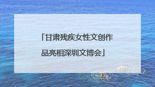 甘肃残疾女性文创作品亮相深圳文博会