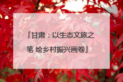 甘肃：以生态文旅之笔 绘乡村振兴画卷