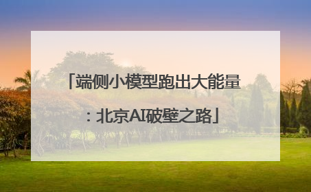 端侧小模型跑出大能量：北京AI破壁之路