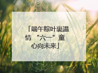 端午粽叶裹温情 “六一”童心向未来