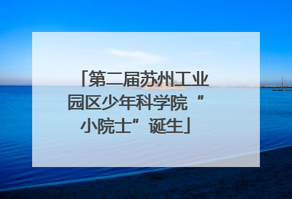第二届苏州工业园区少年科学院“小院士”诞生
