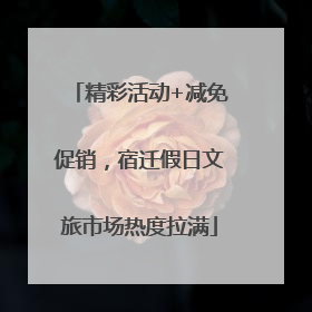精彩活动+减免促销，宿迁假日文旅市场热度拉满