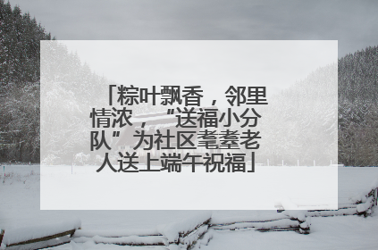 粽叶飘香，邻里情浓，“送福小分队”为社区耄耋老人送上端午祝福