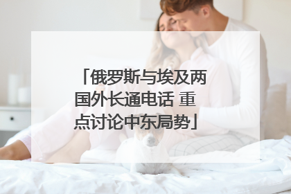 俄罗斯与埃及两国外长通电话 重点讨论中东局势