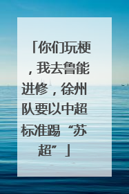 你们玩梗，我去鲁能进修，徐州队要以中超标准踢“苏超”