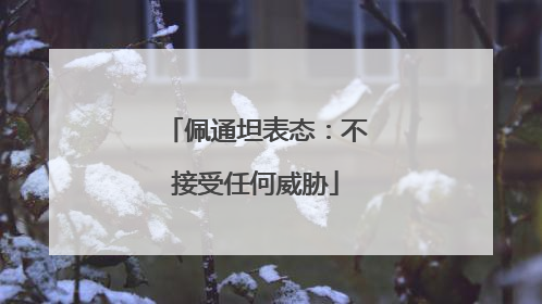 佩通坦表态：不接受任何威胁