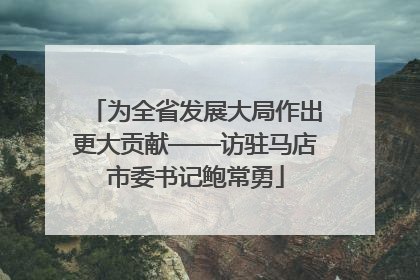 为全省发展大局作出更大贡献——访驻马店市委书记鲍常勇
