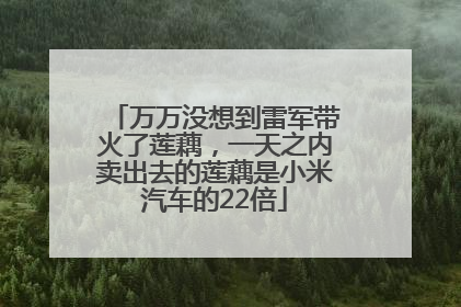 万万没想到雷军带火了莲藕，一天之内卖出去的莲藕是小米汽车的22倍