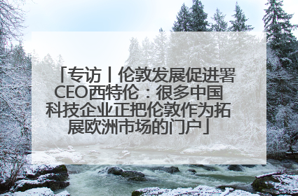 专访丨伦敦发展促进署CEO西特伦：很多中国科技企业正把伦敦作为拓展欧洲市场的门户