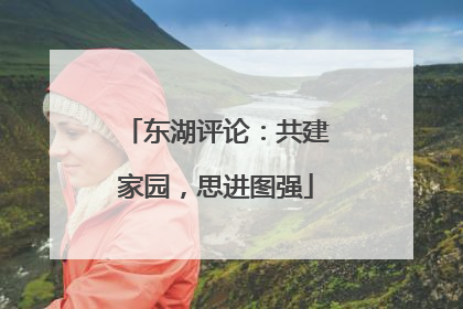 东湖评论：共建家园，思进图强