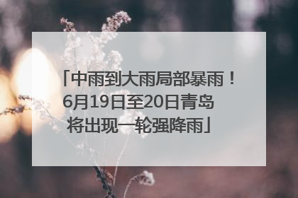 中雨到大雨局部暴雨！6月19日至20日青岛将出现一轮强降雨