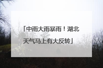 中雨大雨暴雨！湖北天气马上有大反转