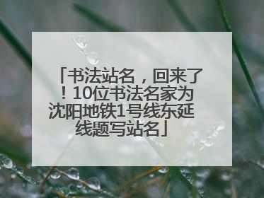 书法站名，回来了！10位书法名家为沈阳地铁1号线东延线题写站名