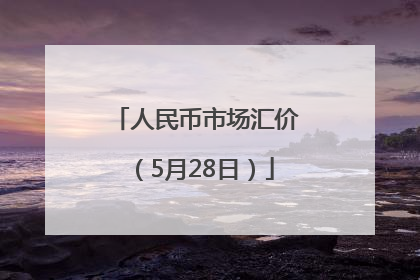 人民币市场汇价（5月28日）
