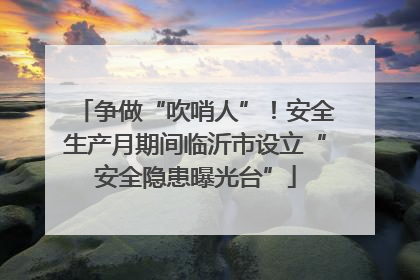 争做“吹哨人”！安全生产月期间临沂市设立“安全隐患曝光台”