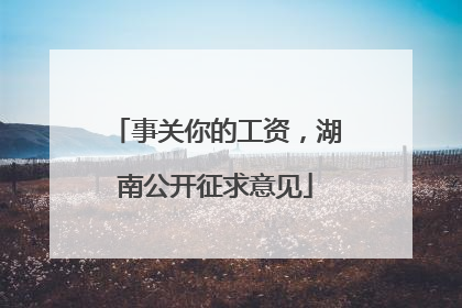 事关你的工资，湖南公开征求意见