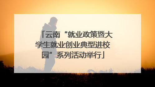 云南“就业政策暨大学生就业创业典型进校园”系列活动举行