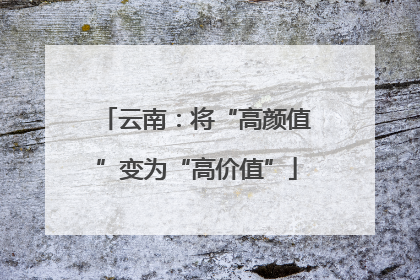 云南：将“高颜值”变为“高价值”