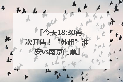 今天18:30再次开售！“苏超”淮安vs南京门票