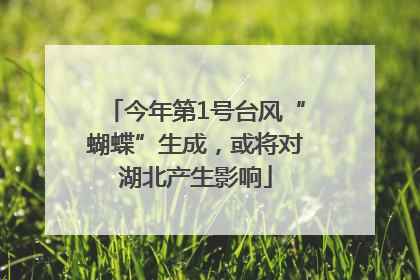 今年第1号台风“蝴蝶”生成，或将对湖北产生影响