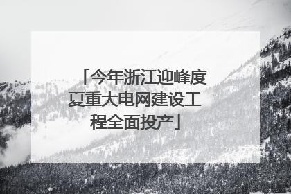 今年浙江迎峰度夏重大电网建设工程全面投产
