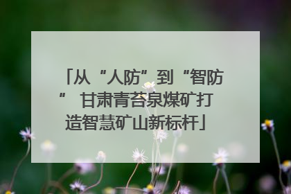 从“人防”到“智防” 甘肃青苔泉煤矿打造智慧矿山新标杆