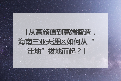 从高颜值到高端智造，海南三亚天涯区如何从“洼地”拔地而起？