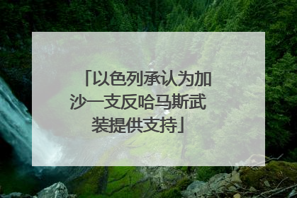 以色列承认为加沙一支反哈马斯武装提供支持