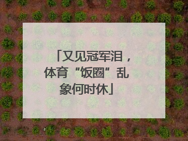 又见冠军泪，体育“饭圈”乱象何时休