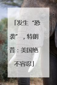 发生“恐袭”，特朗普：美国绝不容忍