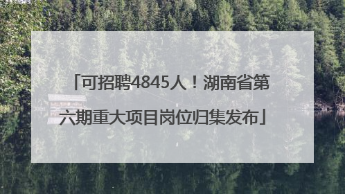 可招聘4845人！湖南省第六期重大项目岗位归集发布