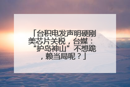 台积电发声明硬刚美芯片关税，台媒：“护岛神山”不想跪，赖当局呢？