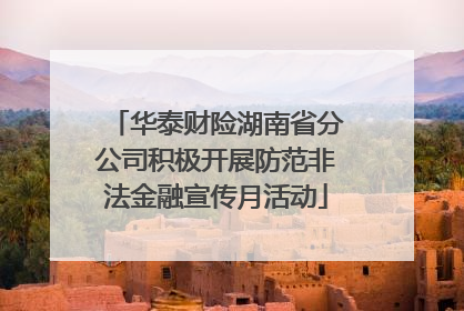 华泰财险湖南省分公司积极开展防范非法金融宣传月活动