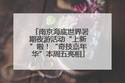 南京海底世界暑期夜游活动“上新”啦！“奇技嘉年华”本周五亮相